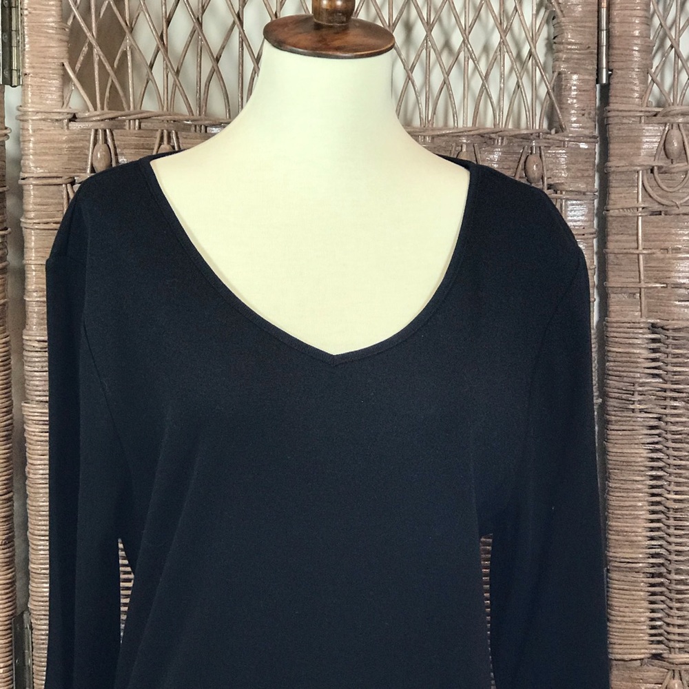 Chico’s Sz 3 L Black Ultimate Tee Shirt NWT